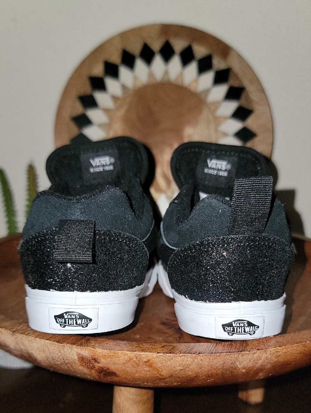 Vans Toddler Sz 9 Black Glitter Old Skool Sneakers Nwt - Picture 3 of 6